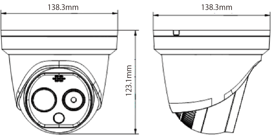 タレット型サーマルカメラの寸法
